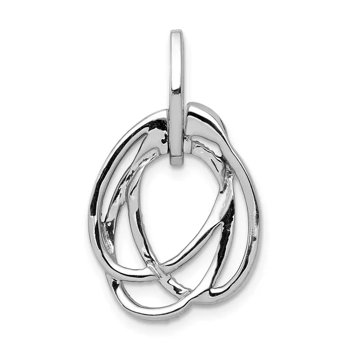 14k White Gold 35ct White Black Diamond Intertwined Ovals Necklace TreasureFineJewelers Necklaces