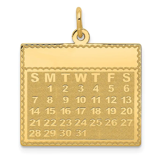 14k Yellow Gold Monday the First Day Calendar Pendant TreasureFineJewelers Necklaces 14k Yellow Gold Monday the First Day Calendar Pendant TreasureFineJewelers Necklaces