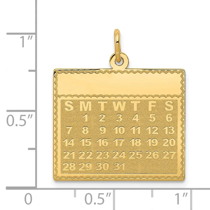 14k Yellow Gold Monday the First Day Calendar Pendant TreasureFineJewelers Necklaces