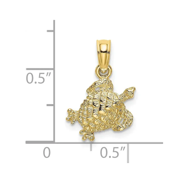 Charm Necklaces TreasureFineJewelers 10K Textured Sea Turtle Charm
