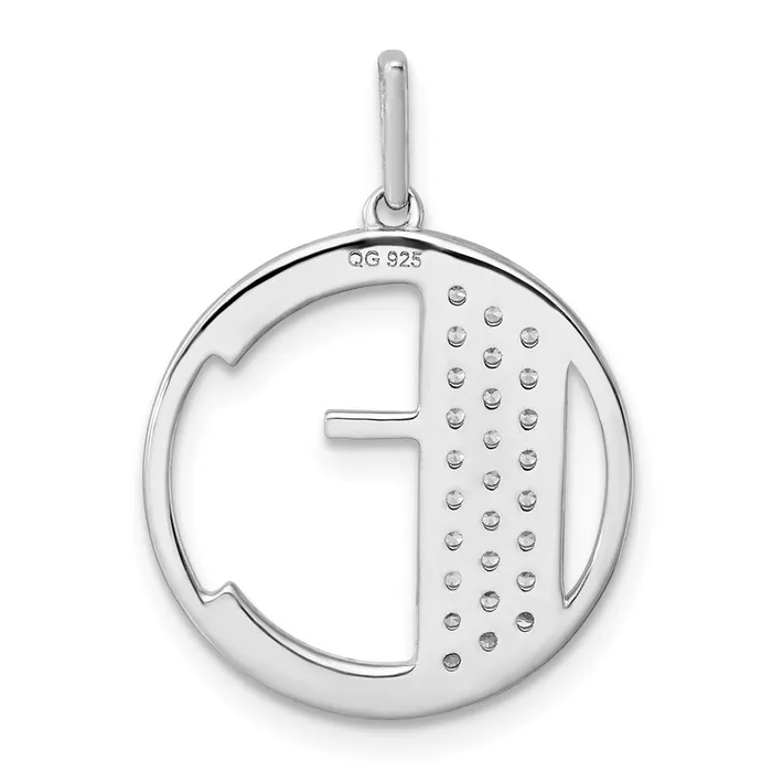 Charm Necklaces TreasureFineJewelers 14K White Gold Gatsby Diamond Initial E Charm