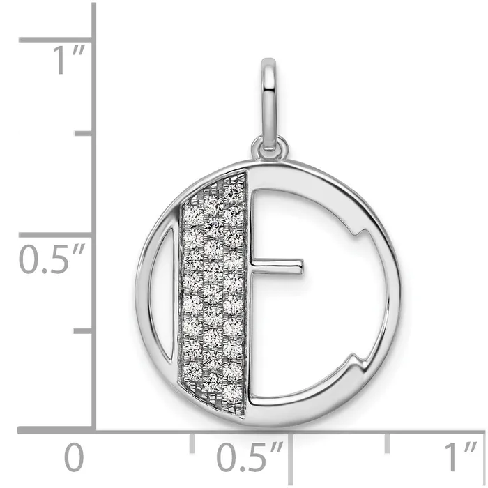 Charm Necklaces TreasureFineJewelers 14K White Gold Gatsby Diamond Initial E Charm