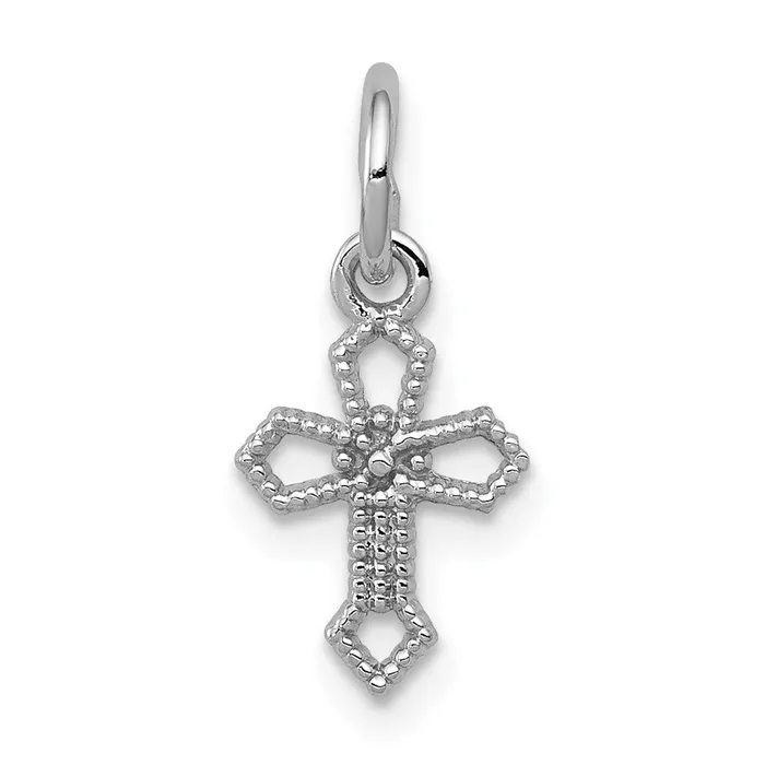 Charm Necklaces TreasureFineJewelers 14k White Gold Passion Cross Charm