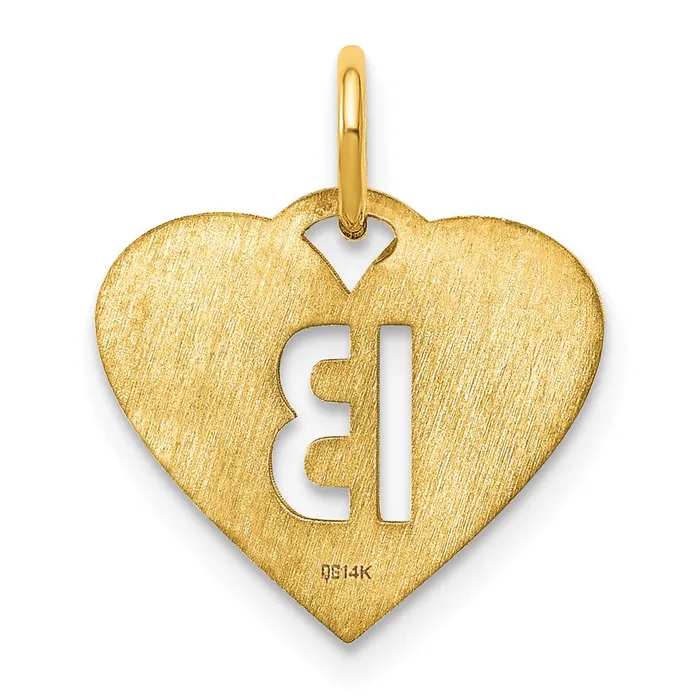 Charm Necklaces TreasureFineJewelers 14k Yellow Gold Initial Letter B Initial Charm