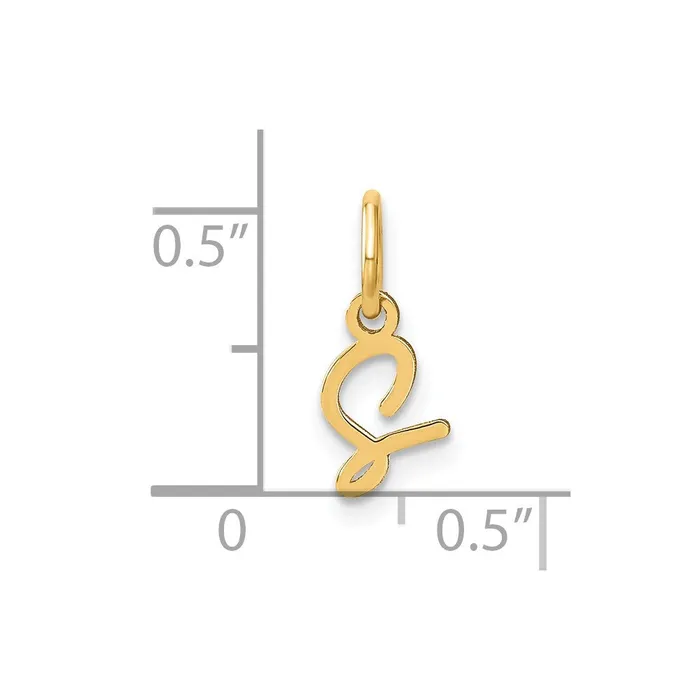 Charm Necklaces TreasureFineJewelers 14k Yellow Gold Upper case Letter S Initial Charm