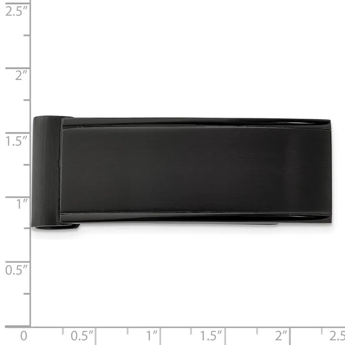 Chisel Stainless Steel Brushed and Polished Black IPplated Money Clip TreasureFineJewelers Bracelets