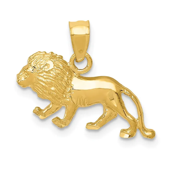 Necklaces 14K Diamondcut Lion Pendant TreasureFineJewelers