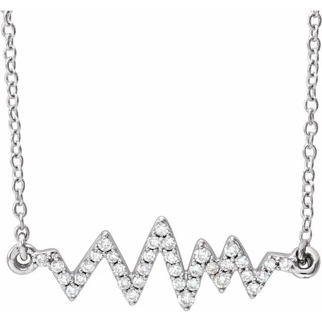 Necklaces 14K White 16 CTW Diamond Heartbeat 1618 Necklace TreasureFineJewelers Necklaces 14K White 16 CTW Diamond Heartbeat 1618 Necklace TreasureFineJewelers