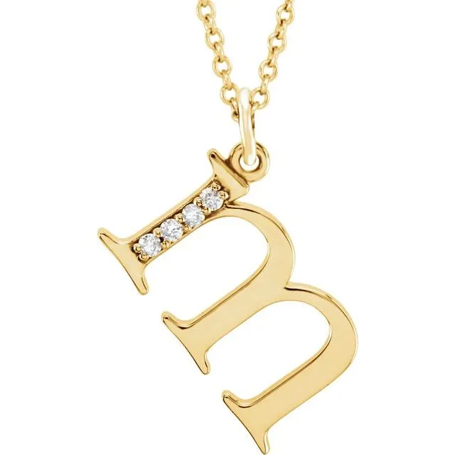 Necklaces 14K Yellow Gold 02 CTW Natural Diamond Lowercase Initial M 16 Necklace TreasureFineJewelers Necklaces 14K Yellow Gold 02 CTW Natural Diamond Lowercase Initial M 16 Necklace TreasureFineJewelers