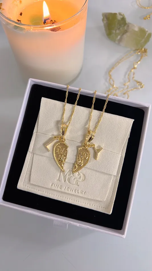 Necklaces MP Jewelry Couple Initial Heart Necklaces