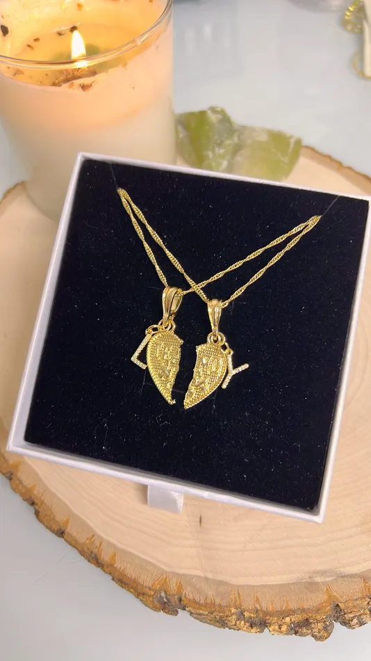 Necklaces MP Jewelry Couple Initial Heart Necklaces