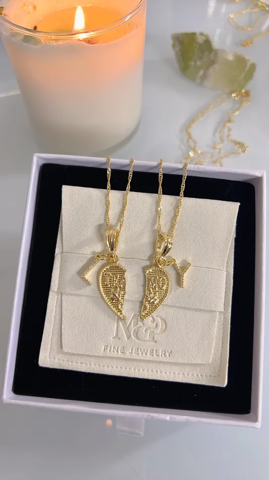 Necklaces MP Jewelry Couple Initial Heart Necklaces