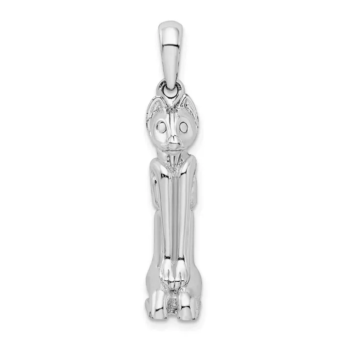 Necklaces Sterling Silver Polished 3D Marco Island Cat Pendant TreasureFineJewelers Necklaces Sterling Silver Polished 3D Marco Island Cat Pendant TreasureFineJewelers