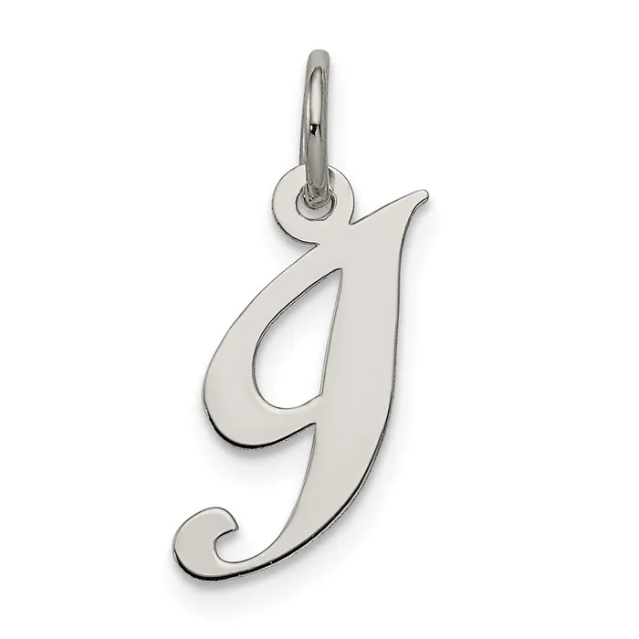 Necklaces Sterling Silver Rhodiumplated Fancy Script Letter I Initial Charm TreasureFineJewelers Necklaces Sterling Silver Rhodiumplated Fancy Script Letter I Initial Charm TreasureFineJewelers