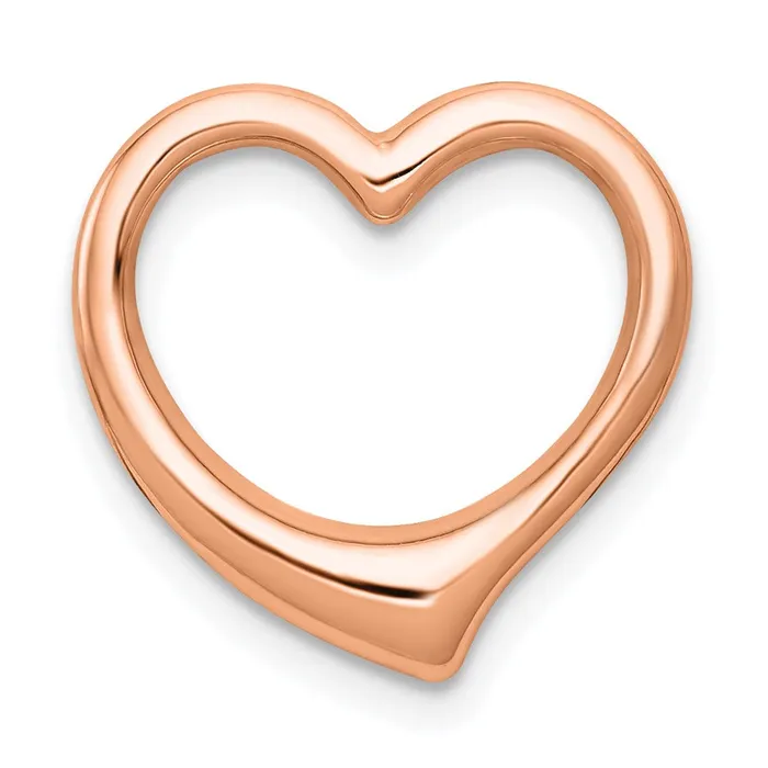 Necklaces TreasureFineJewelers 10K Rose Gold Polished Heart Chain Slide