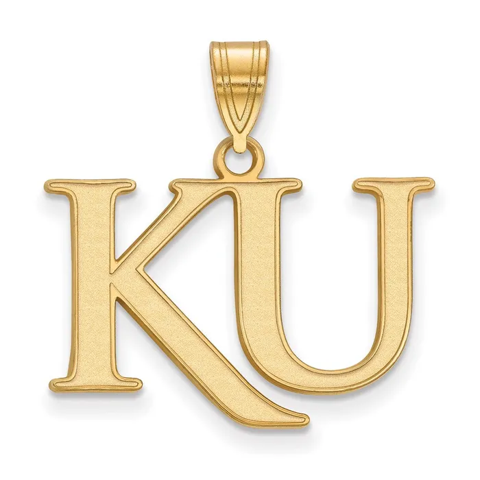 Necklaces TreasureFineJewelers 10K Yellow Gold University of Kansas Medium Pendant Necklaces TreasureFineJewelers 10K Yellow Gold University of Kansas Medium Pendant