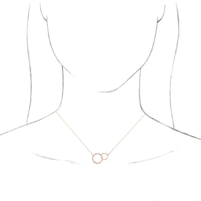 Necklaces TreasureFineJewelers 14K Rose Gold 155x97 mm Interlocking Circle 1618 Necklace