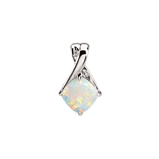Necklaces TreasureFineJewelers 14K White Gold Natural Opal 025 CTW Natural Diamond Pendant Necklaces TreasureFineJewelers 14K White Gold Natural Opal 025 CTW Natural Diamond Pendant