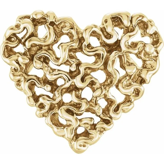 Necklaces TreasureFineJewelers 14K Yellow Gold Heart Pendant