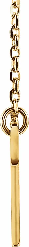Necklaces TreasureFineJewelers 14K Yellow Gold Sideways Cross 1618 Necklace