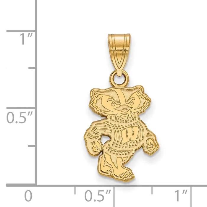 Necklaces TreasureFineJewelers 14K Yellow Gold University of Wisconsin Medium Pendant