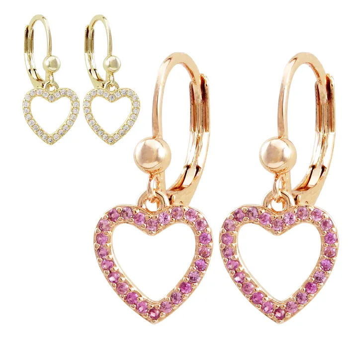 Perfect Piercing Earrings Surgical Steel Medium Open Heart Cz Earrings