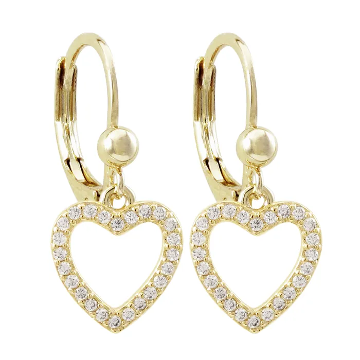 Perfect Piercing Earrings Surgical Steel Medium Open Heart Cz Earrings Perfect Piercing Earrings Surgical Steel Medium Open Heart Cz Earrings