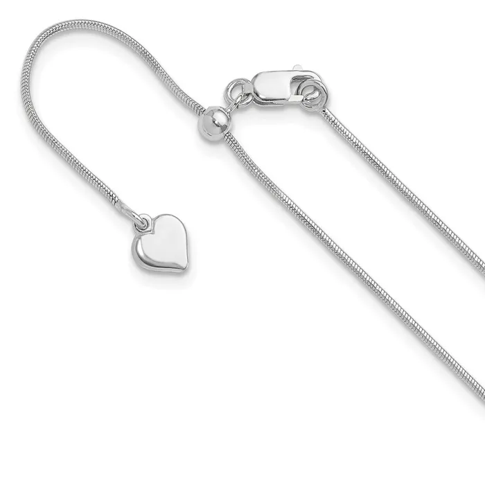 Rings Sterling Silver Adjustable 95mm Snake Chain TreasureFineJewelers