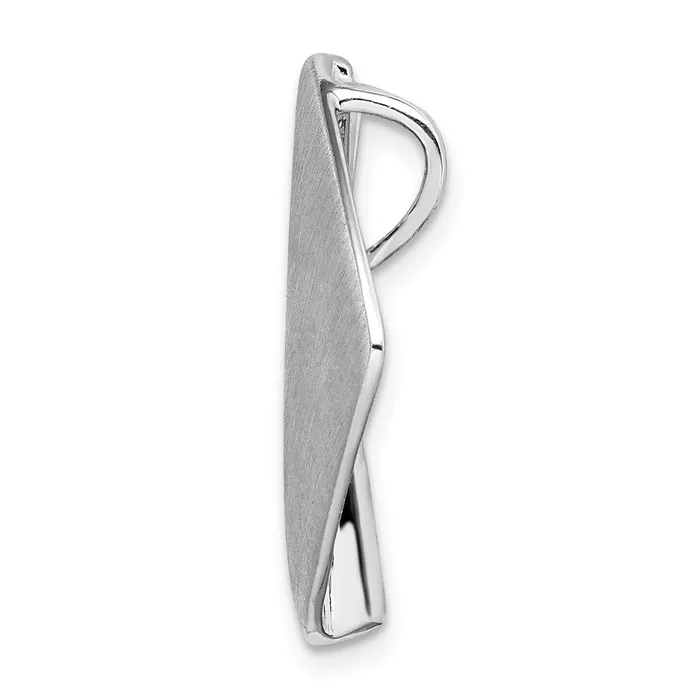 Rings Sterling Silver Rhodiumplated Polished and Brushed Slide TreasureFineJewelers
