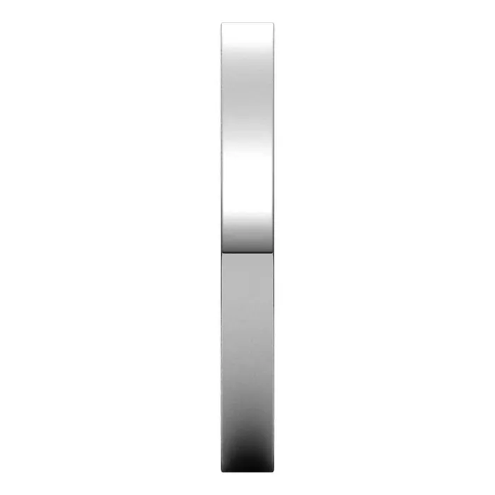 Rings TreasureFineJewelers 10K White Gold 25 mm flat comfort fit Wedding Band