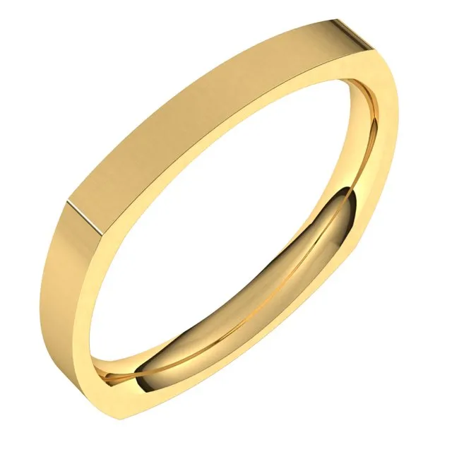 Rings TreasureFineJewelers 14K Yellow Gold 25 mm Square Comfort Fit Wedding Band Rings TreasureFineJewelers 14K Yellow Gold 25 mm Square Comfort Fit Wedding Band