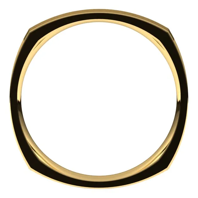 Rings TreasureFineJewelers 14K Yellow Gold 25 mm Square Comfort Fit Wedding Band