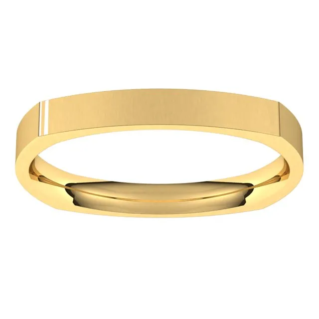 Rings TreasureFineJewelers 14K Yellow Gold 25 mm Square Comfort Fit Wedding Band