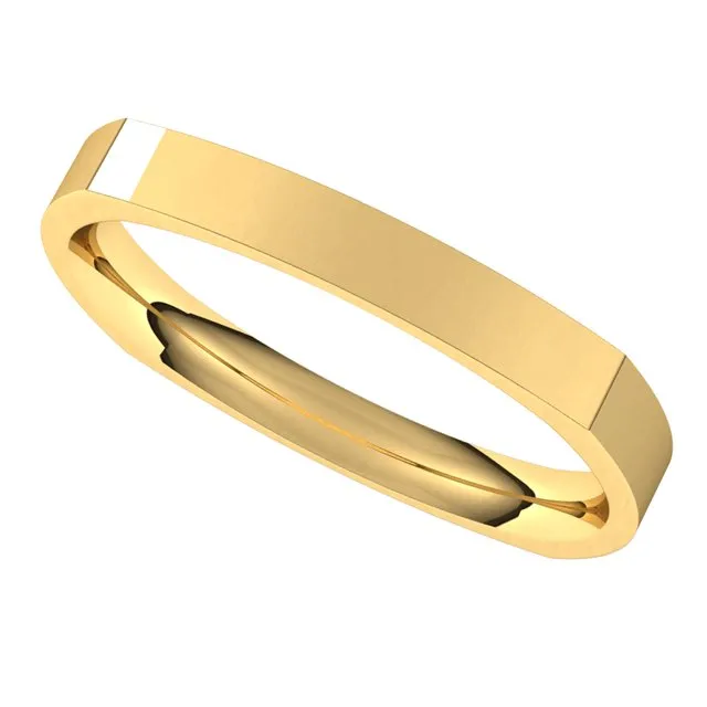Rings TreasureFineJewelers 14K Yellow Gold 25 mm Square Comfort Fit Wedding Band