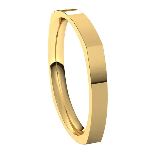 Rings TreasureFineJewelers 14K Yellow Gold 25 mm Square Comfort Fit Wedding Band