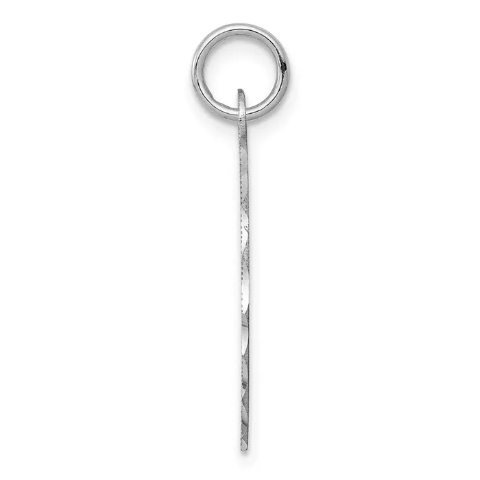 SS Rhplt Engraveable Oval Patterned Polished FrontSatin Back Disc Charm TreasureFineJewelers Charm Necklaces