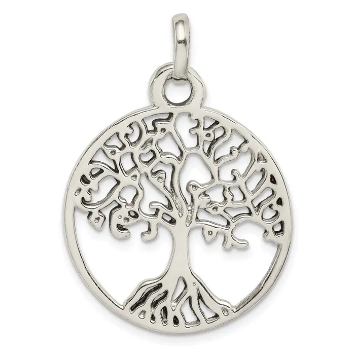 Sterling Silver Polished Tree of Life Pendant TreasureFineJewelers Necklaces Sterling Silver Polished Tree of Life Pendant TreasureFineJewelers Necklaces