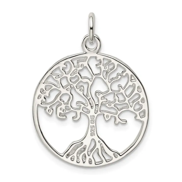 Sterling Silver Polished Tree of Life Pendant TreasureFineJewelers Necklaces
