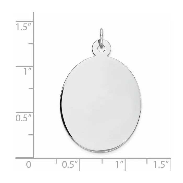 Sterling Silver Rhodplate Eng Oval Polish FrontBack Disc Charm TreasureFineJewelers Rings