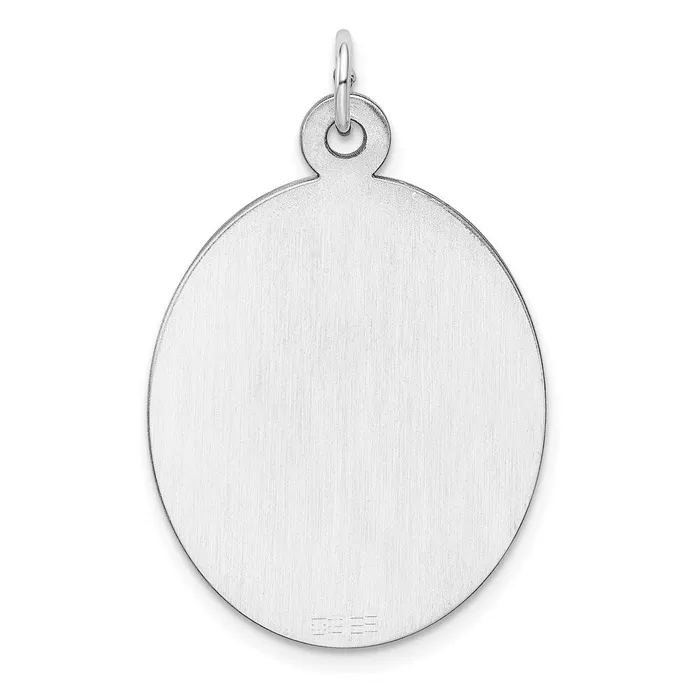 Sterling Silver Rhodplate Eng Oval Polish FrontBack Disc Charm TreasureFineJewelers Rings
