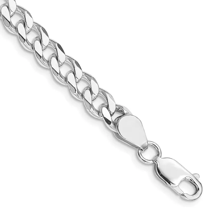 Sterling Silver Rhodiumplated 7mm Curb Chain TreasureFineJewelers Rings