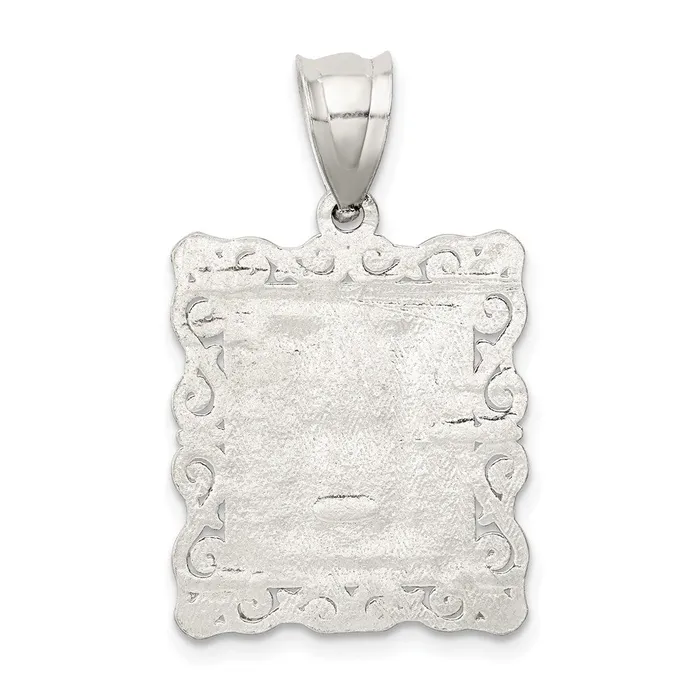 Sterling Silver Square Diamondcut Letter H Initial Pendant TreasureFineJewelers Necklaces