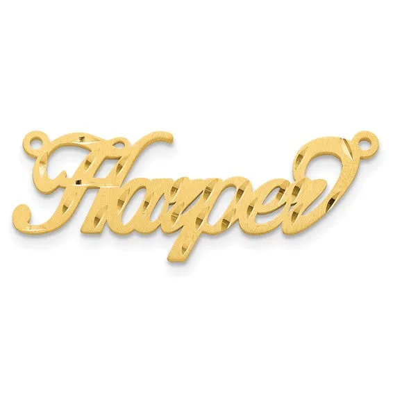 TreasureFineJeweler Name Plate Pendant Brushed Diamondcut Necklaces