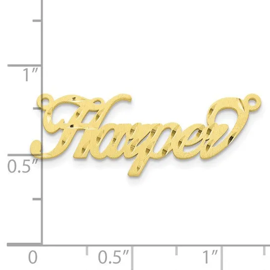 TreasureFineJeweler Name Plate Pendant Brushed Diamondcut Necklaces