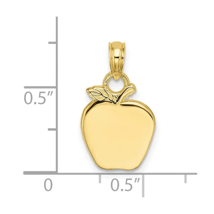 TreasureFineJewelers 10K Polished Apple Charm Charm Necklaces