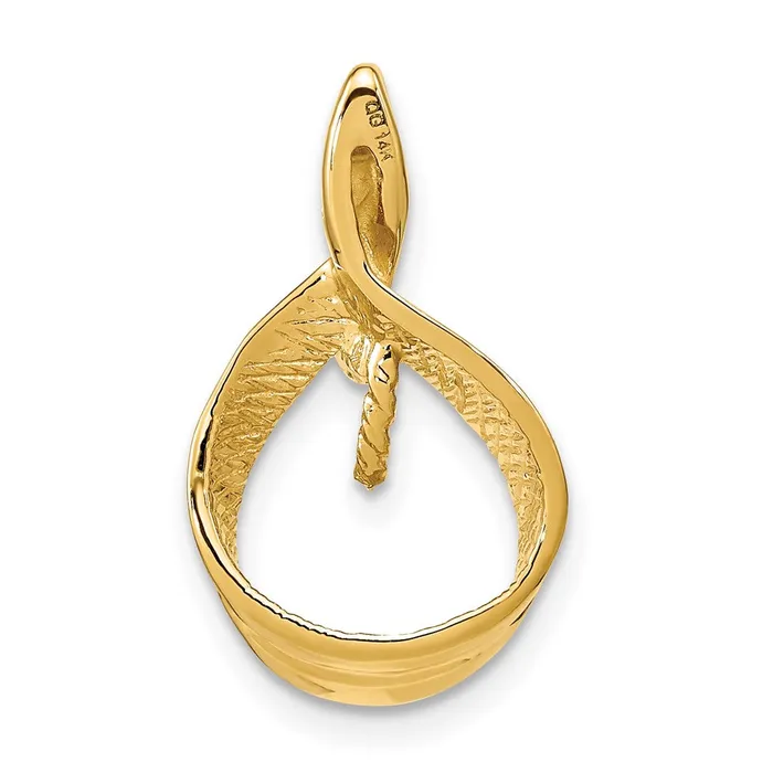 TreasureFineJewelers 14k Yellow Gold 7mm White Round Freshwater Cultured Pearl AAA Diamond Pendant Necklaces