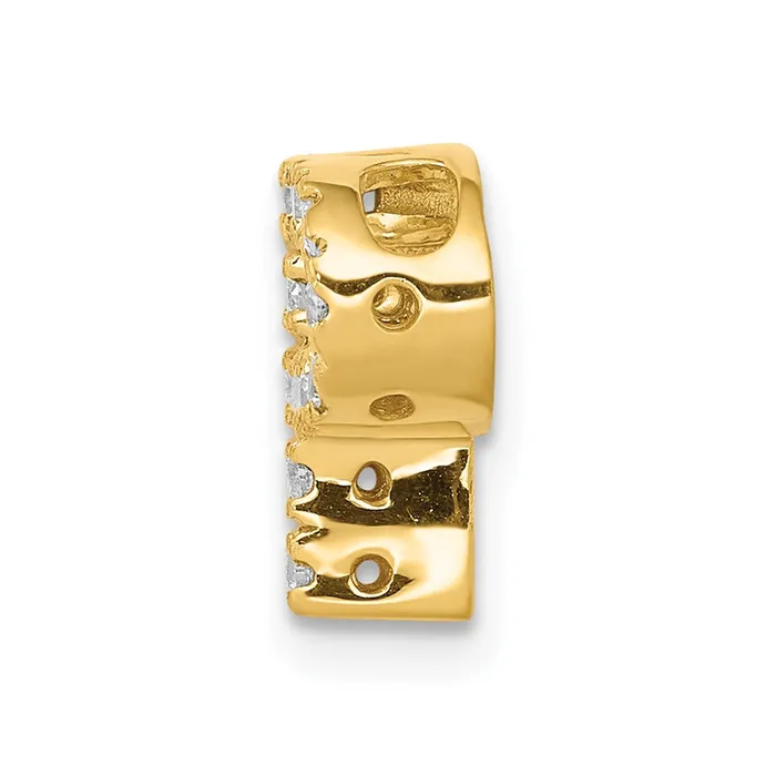 TreasureFineJewelers Charm Necklaces 10k Yellow Gold Diamond Letter P Initial Charm
