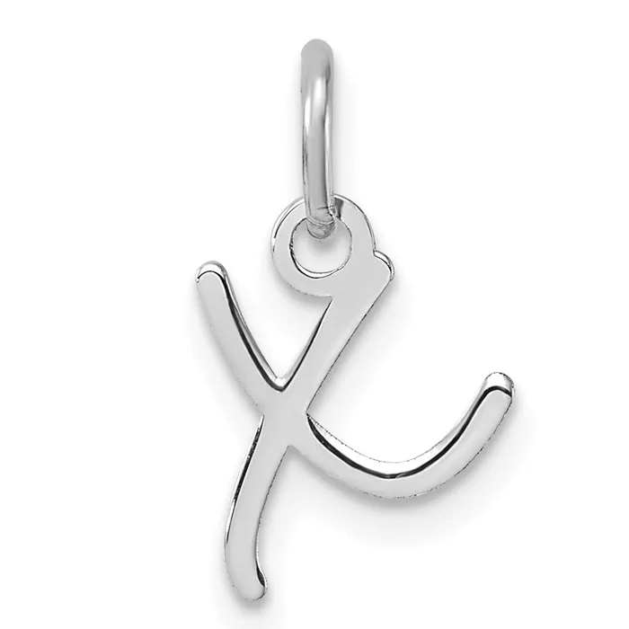 TreasureFineJewelers Charm Necklaces 14K White Gold Uppercase Letter X Initial Charm TreasureFineJewelers Charm Necklaces 14K White Gold Uppercase Letter X Initial Charm