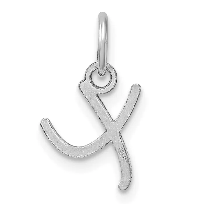 TreasureFineJewelers Charm Necklaces 14K White Gold Uppercase Letter X Initial Charm