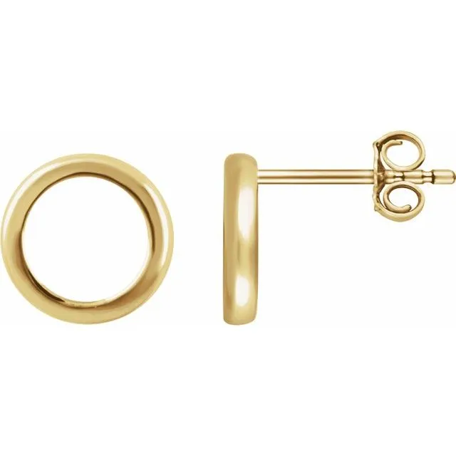 TreasureFineJewelers Earrings 14K Yellow Circle Earrings